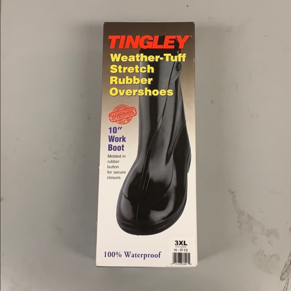 Tingley 10” Rubber Overshoes Size 14-15 1/2 Men’s